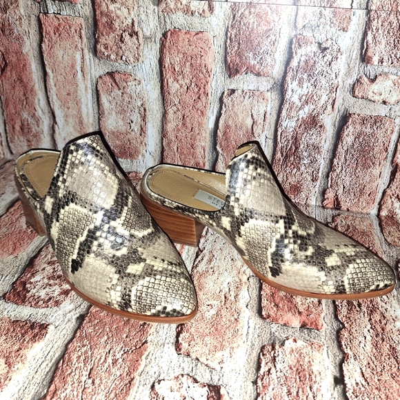 Steven by Steve Madden | Deandra Snakeskin Embossed Point Toe Mules - Picture 12 of 16